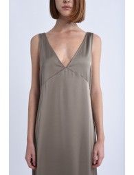 V-neck satin dress