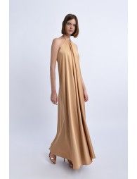 Robe longue satinée