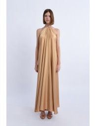 Robe longue satinée