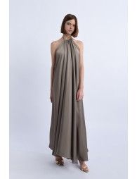 Robe longue satinée