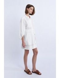 White dress with puffed sleeves
