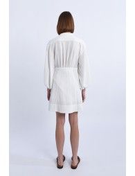 White dress with puffed sleeves