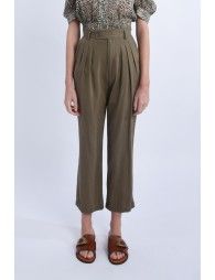 Pantalon à pinces en lin