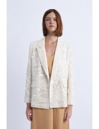 Double-breasted sequin blazer