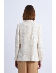 Double-breasted sequin blazer