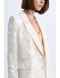 Double-breasted sequin blazer