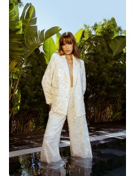 Double-breasted sequin blazer
