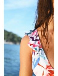 Floral print bandeau Bikini Top