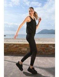 Legging en tejido suave, con transparencia