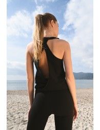 Open back sports tank top