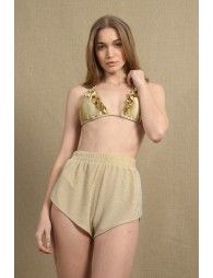 Iridescent jersey mini shorts
