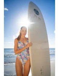 Slit neck bathing suit