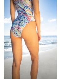 Slit neck bathing suit