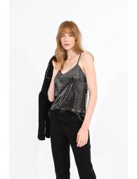 V-neck camisole in sequin