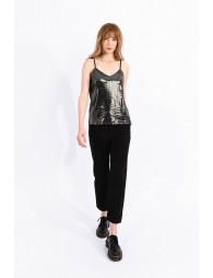 V-neck camisole in sequin