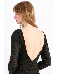Long dress with deep V neckline