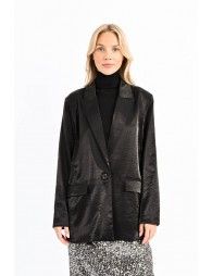 Wide satin blazer
