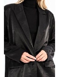 Wide satin blazer