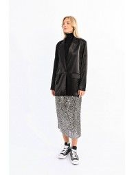 Wide satin blazer
