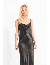 Satin dress with cowl neck