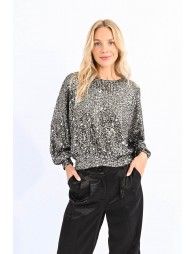 Sequin sweater, open back