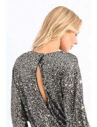Sequin sweater, open back