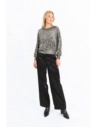 Sequin sweater, open back