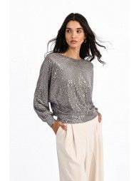 Sequin sweater, open back