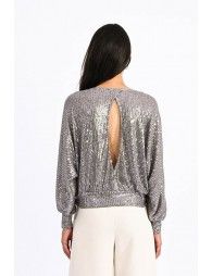 Sequin sweater, open back