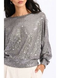 Sequin sweater, open back