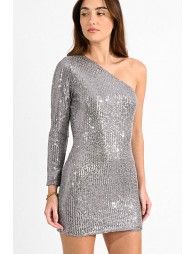 One shoulder sequined dress