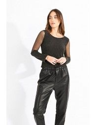 Metallic knit top