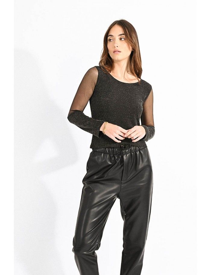 Metallic knit top