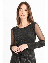 Metallic knit top