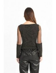 Metallic knit top