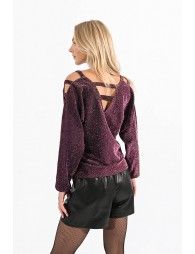 Metallic knit top