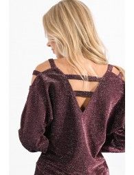 Metallic knit top
