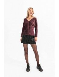 Metallic knit top