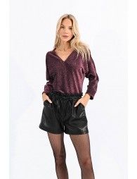 Metallic knit top