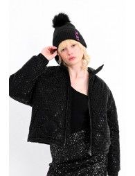 Faux fur pompom beanie
