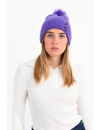 Faux fur pompom beanie