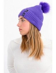 Faux fur pompom beanie