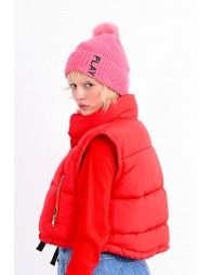 Faux fur pompom beanie