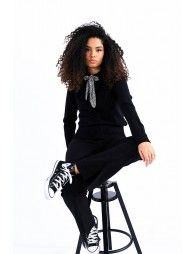 Print scarf on jumper