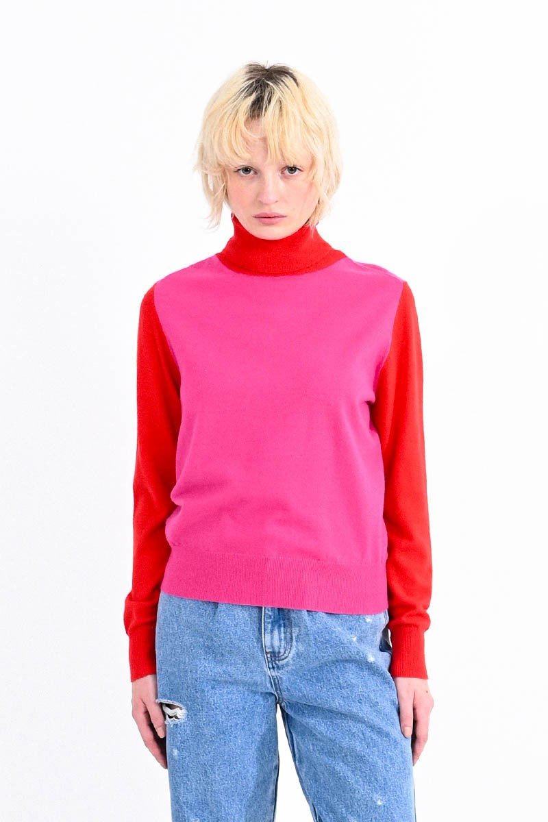 Color Block Turtleneck jumper - Molly Bracken E-Shop