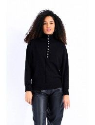 High neck buttoned jumper