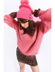 Knitted sweater, balloon sleeve