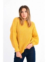 Knitted sweater, balloon sleeve