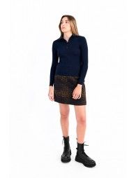 Wide ribbed polo neck sweater