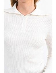 Wide ribbed polo neck sweater